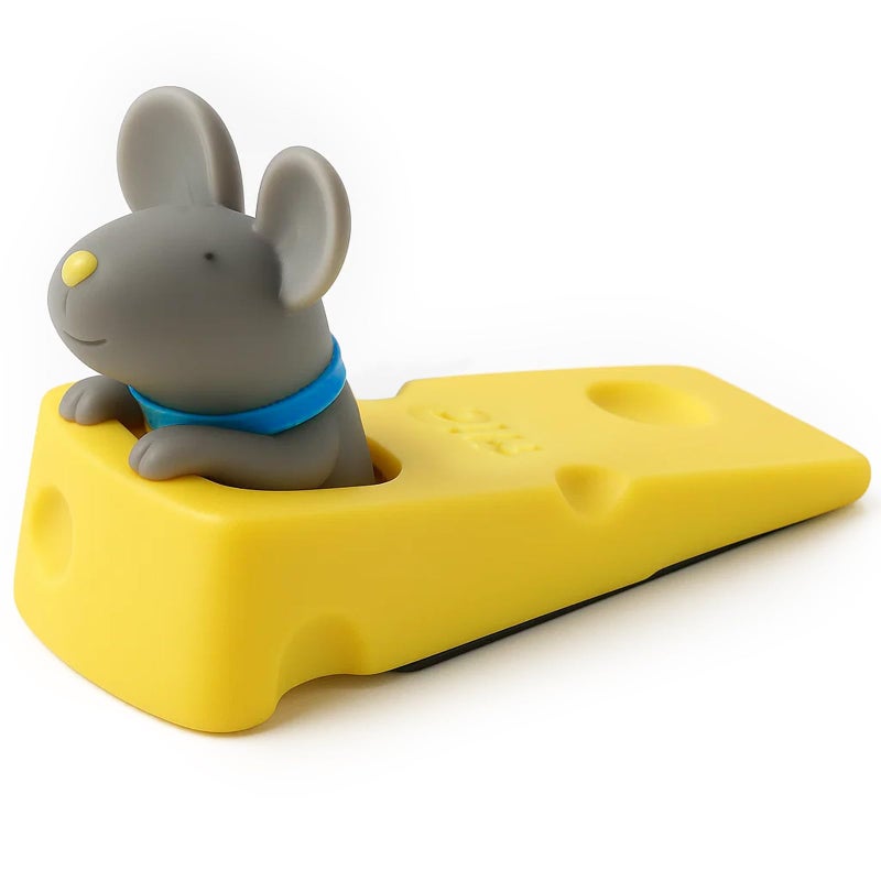 DomeStar Cute Mouse Stopper, Gray Mouse Door Stop Decorative Animal Doorstop Door Wedge - Image 1